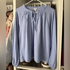 J. Crew Light Blue Textured Blouse